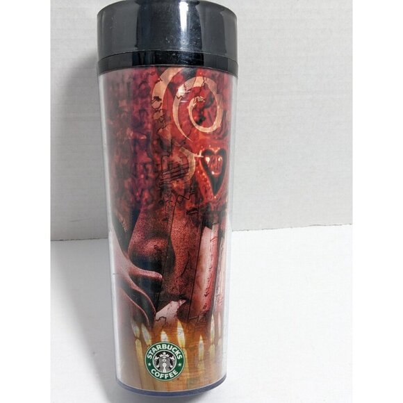 Vintage 1998 Starbucks Thermo Serv Tumbler Travel Cup 20 oz Ruins Statues - Picture 2 of 8